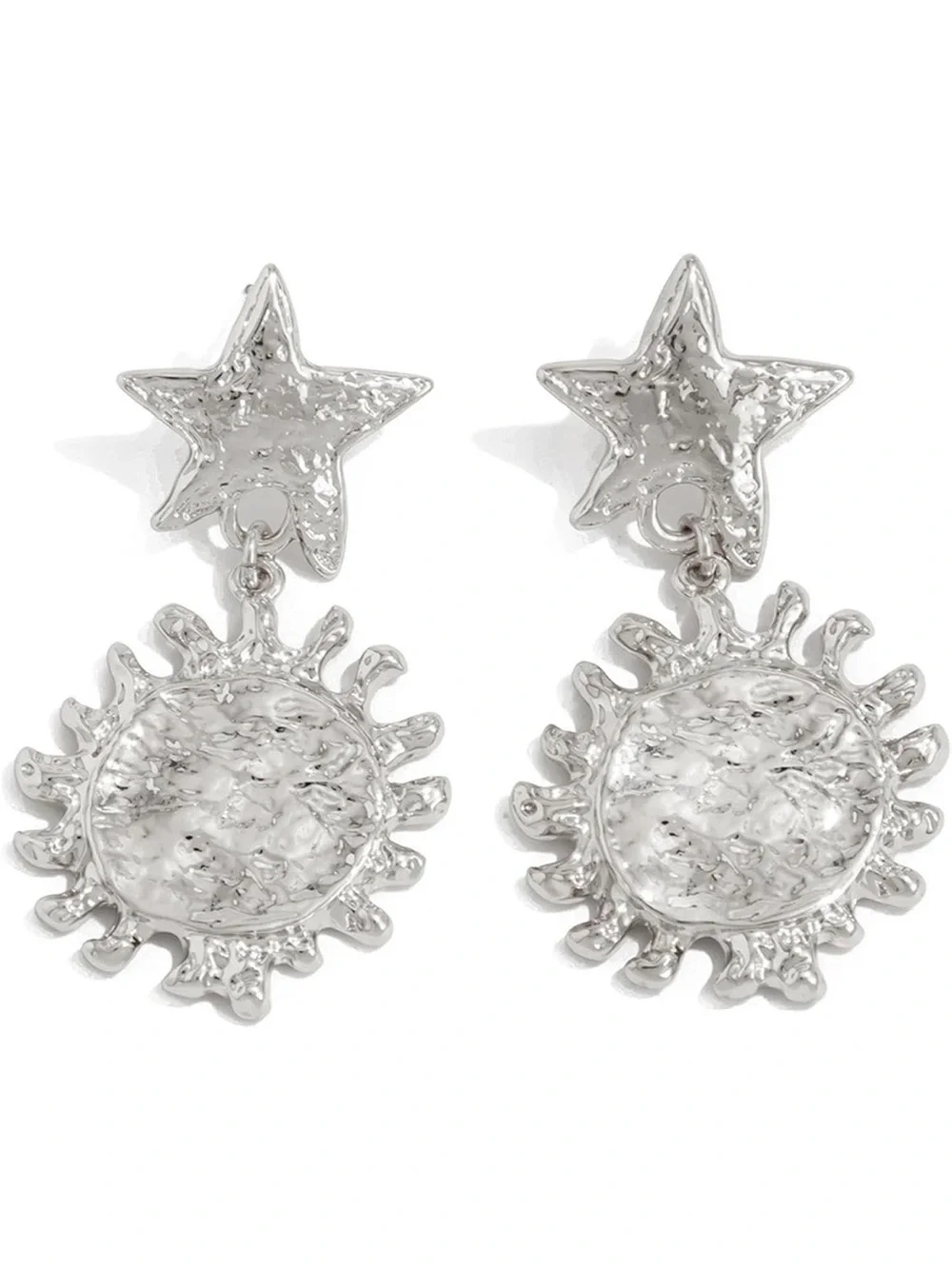 Zara Silver Star and Sun Dangle Earrings